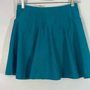 Turquoise tennis/yoga skirt with built in panty, L